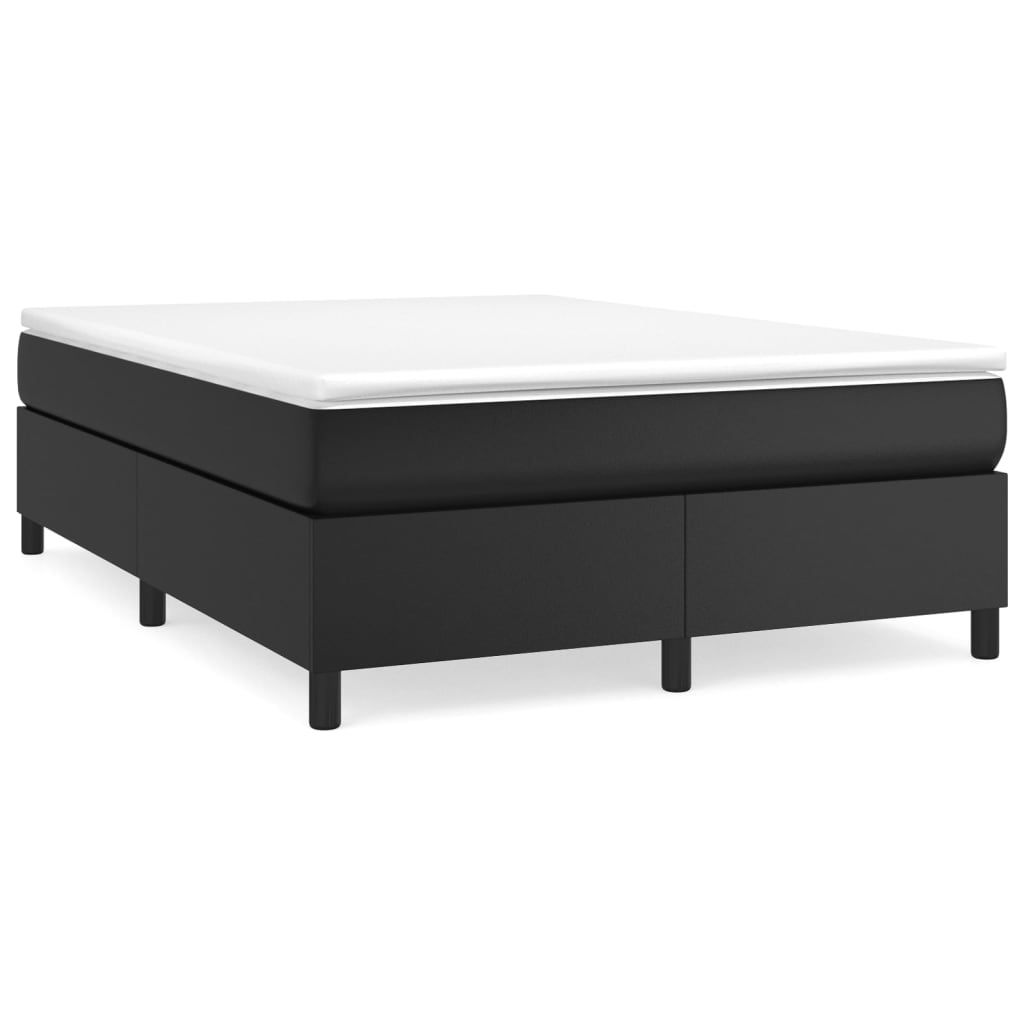 vidaXL Sommier à lattes de lit avec matelas Noir 140x190 cm Similicuir