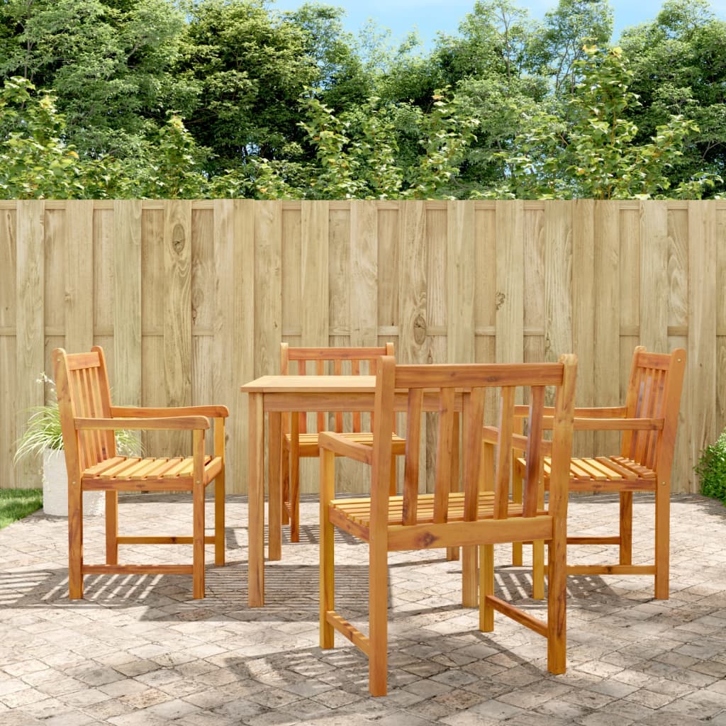 vidaXL Ensemble à manger de jardin 5 pcs Bois d'acacia solide