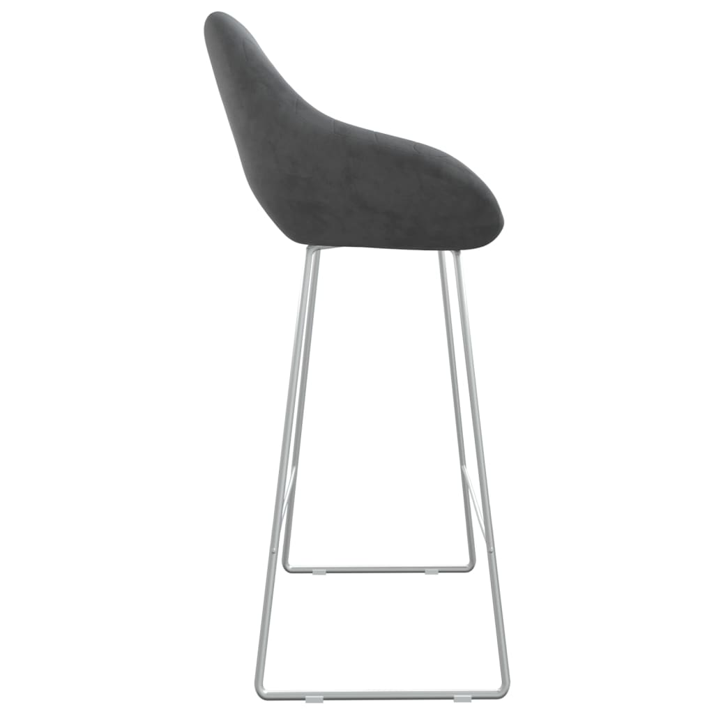 vidaXL Tabouret de bar Gris foncé Velours