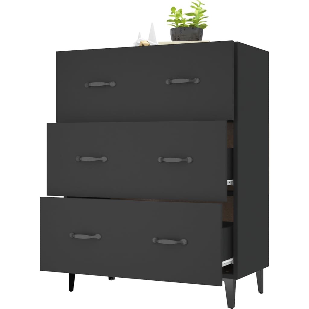 vidaXL Buffet noir 69,5x34x90 cm bois d'ingénierie