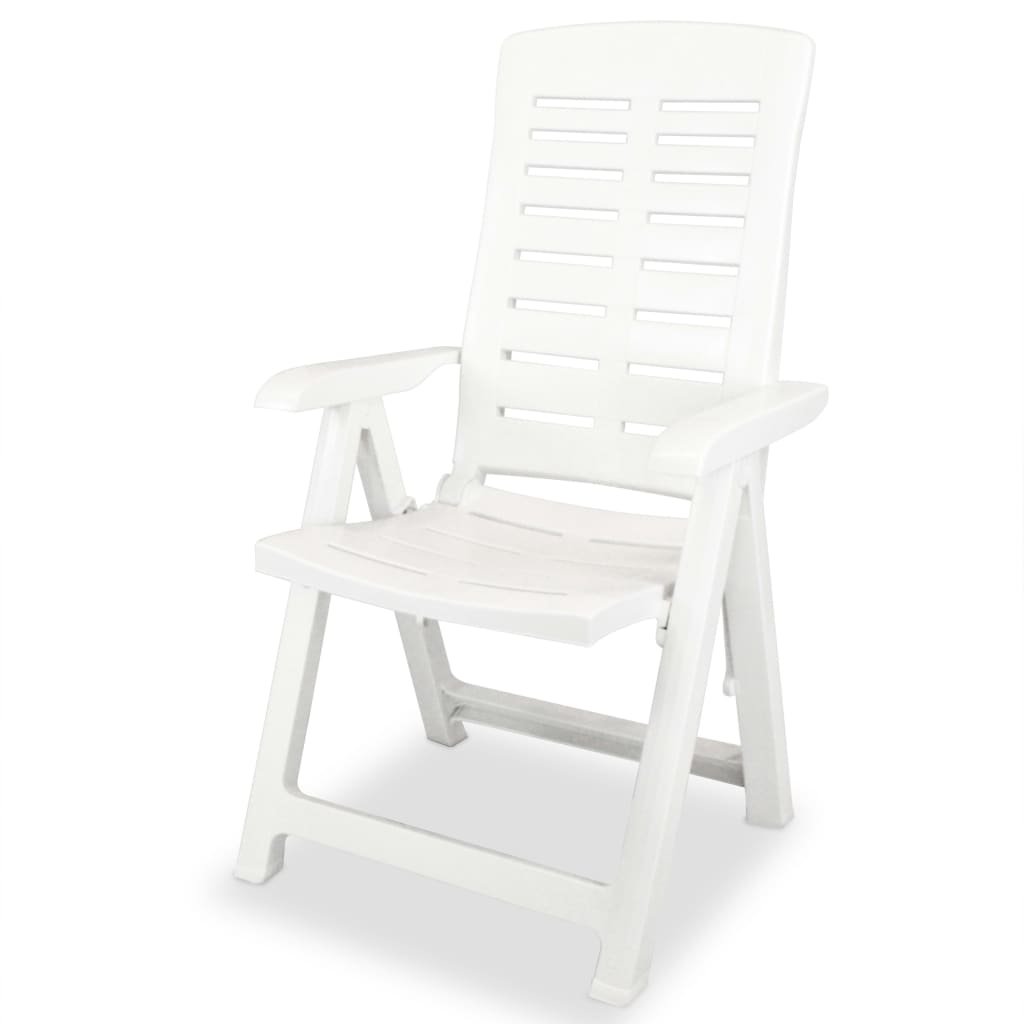 vidaXL Chaises inclinables de jardin lot de 4 Plastique Blanc