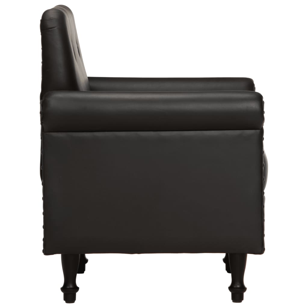 vidaXL Chaise cabriolet noir cuir véritable