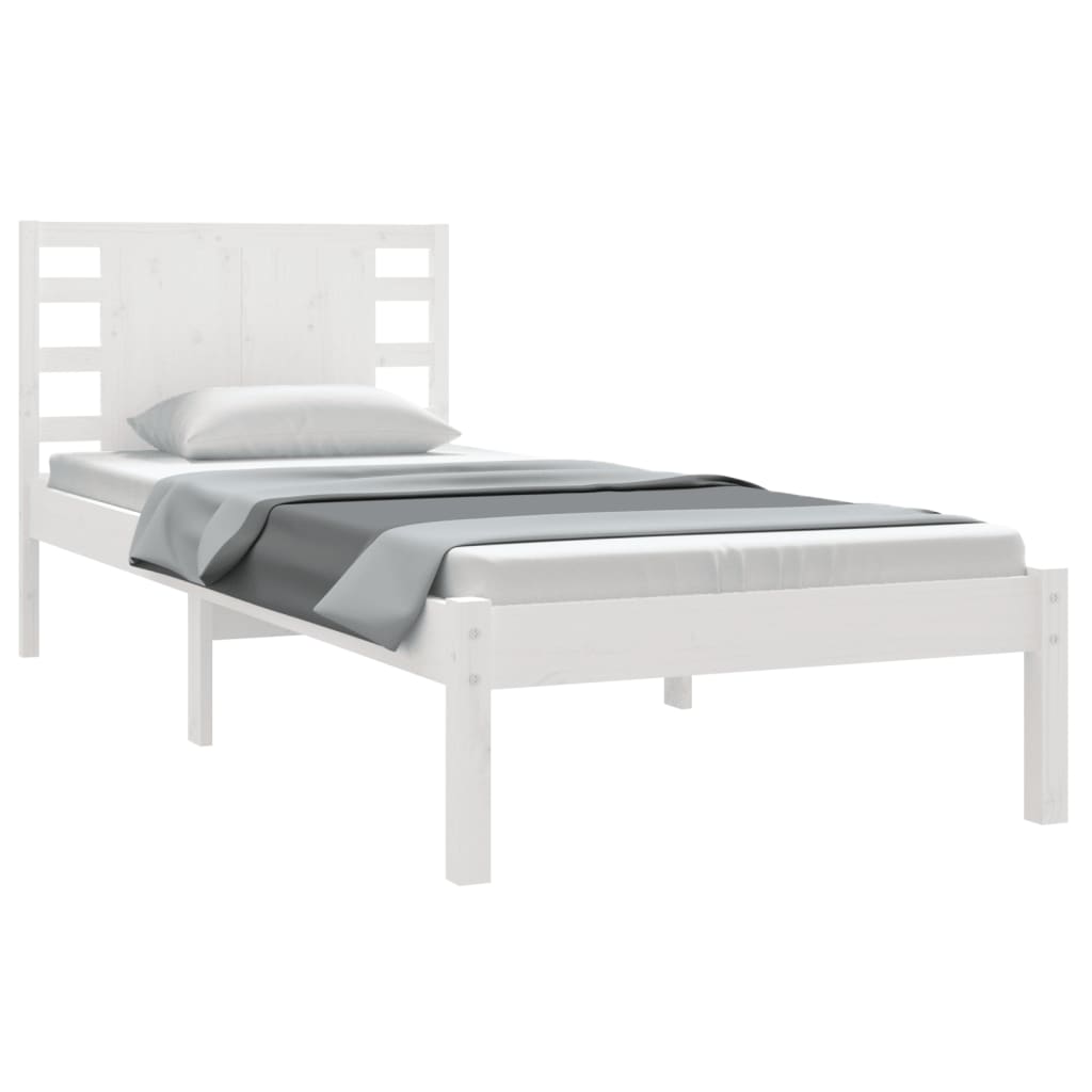 vidaXL Cadre de lit sans matelas blanc 100x200 cm bois de pin massif