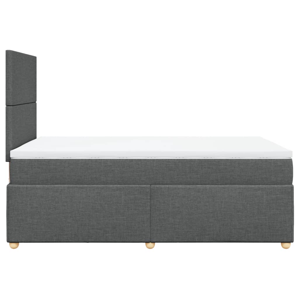 vidaXL Sommier à lattes de lit avec matelas gris foncé 120x190cm tissu