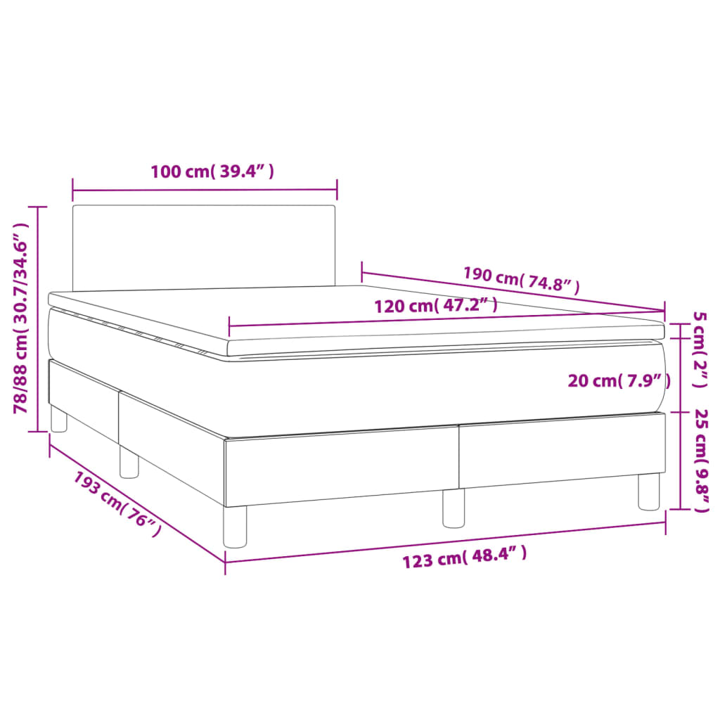 vidaXL Sommier à lattes de lit avec matelas rose 120x190 cm velours