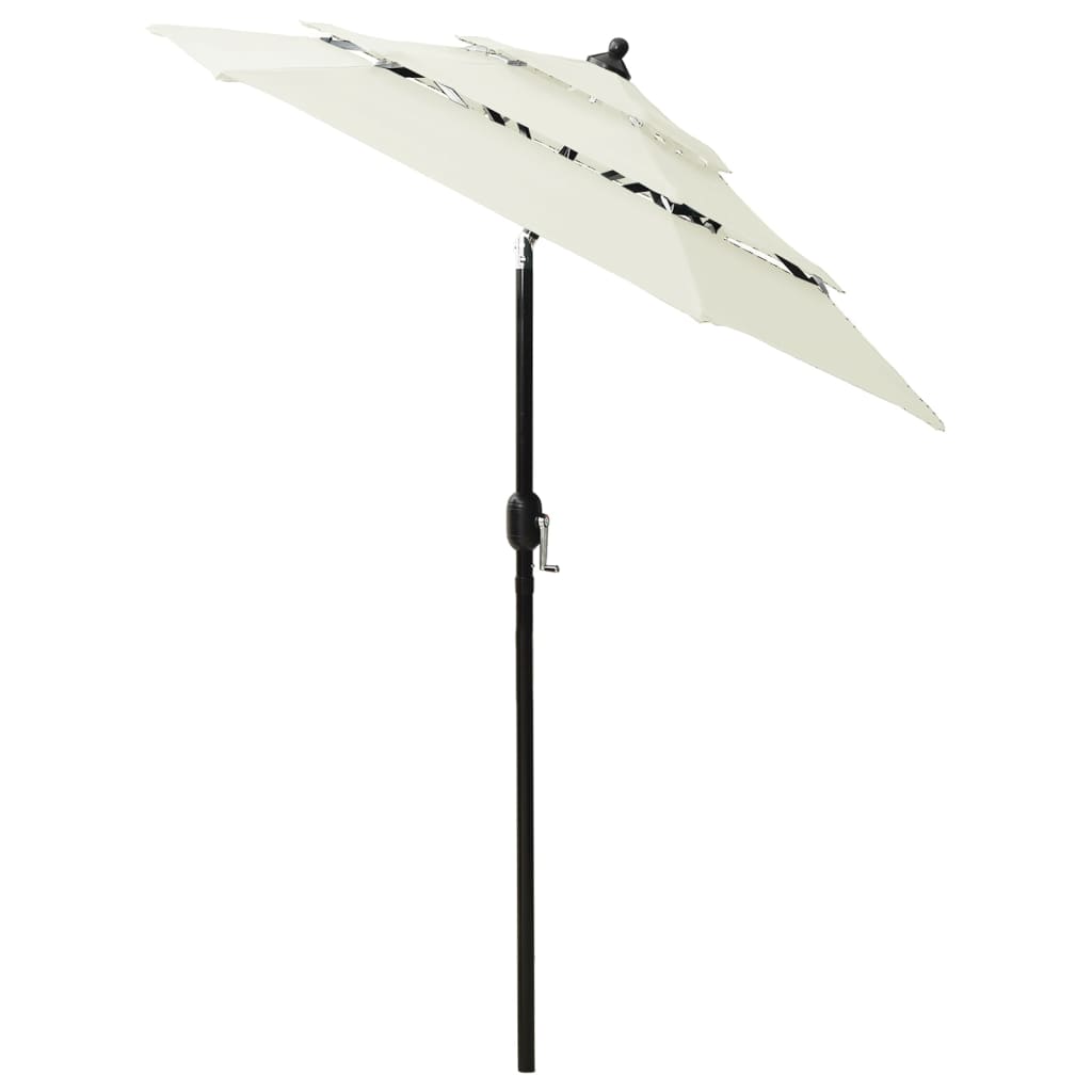 vidaXL Parasol de jardin à 3 niveaux avec mât en aluminium sable 2 m