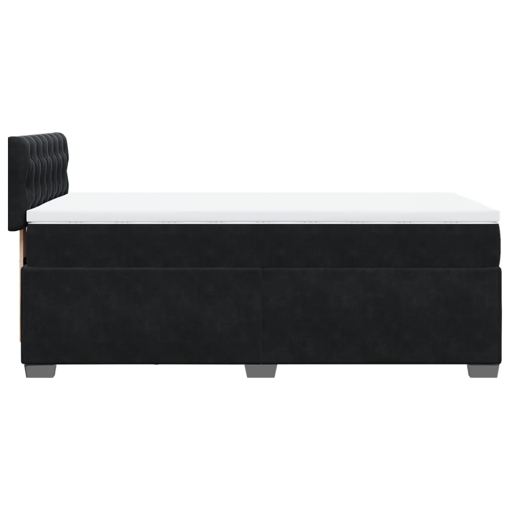 vidaXL Sommier à lattes de lit avec matelas Noir 90x190 cm Velours