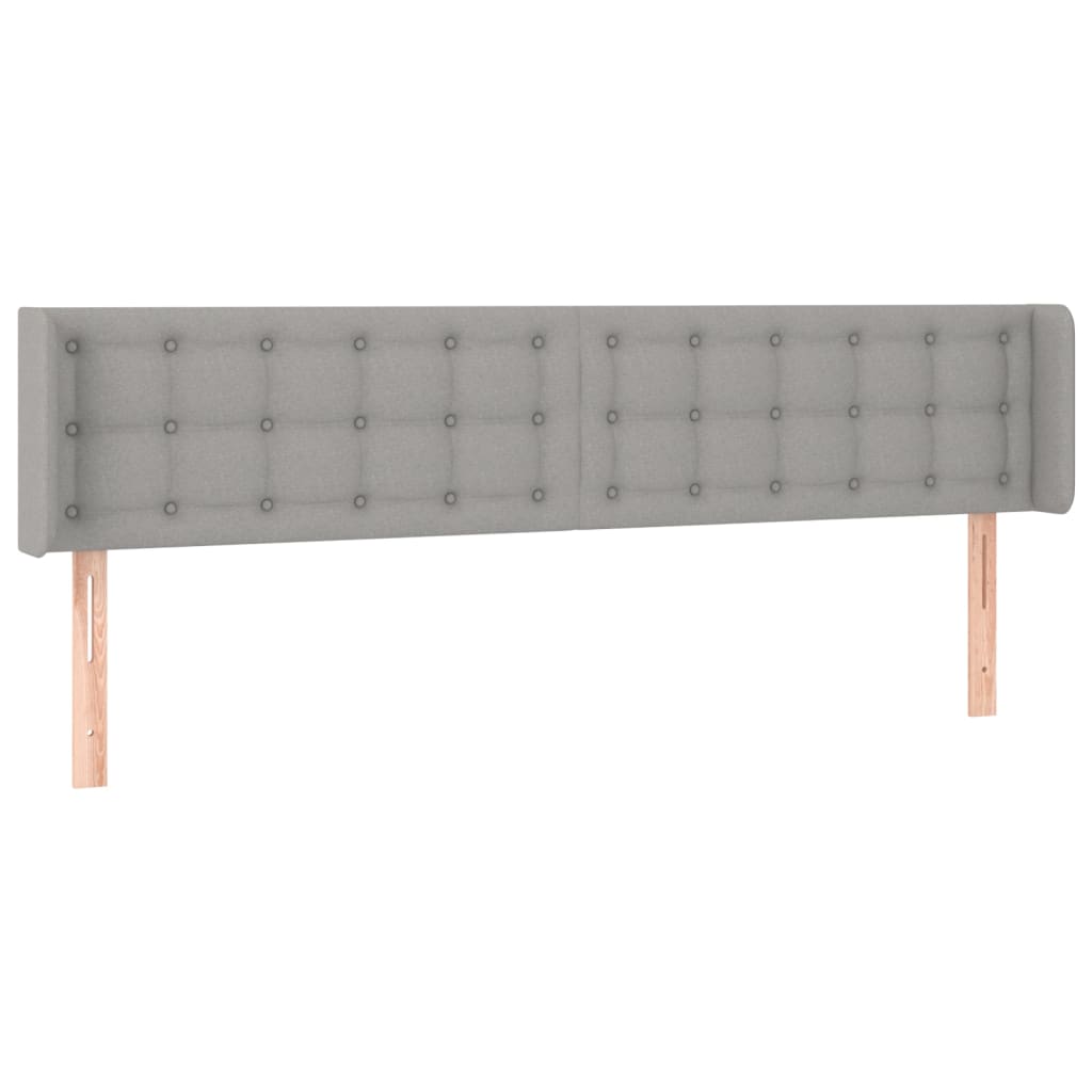 vidaXL Tête de lit à LED Gris clair 163x16x78/88 cm Tissu