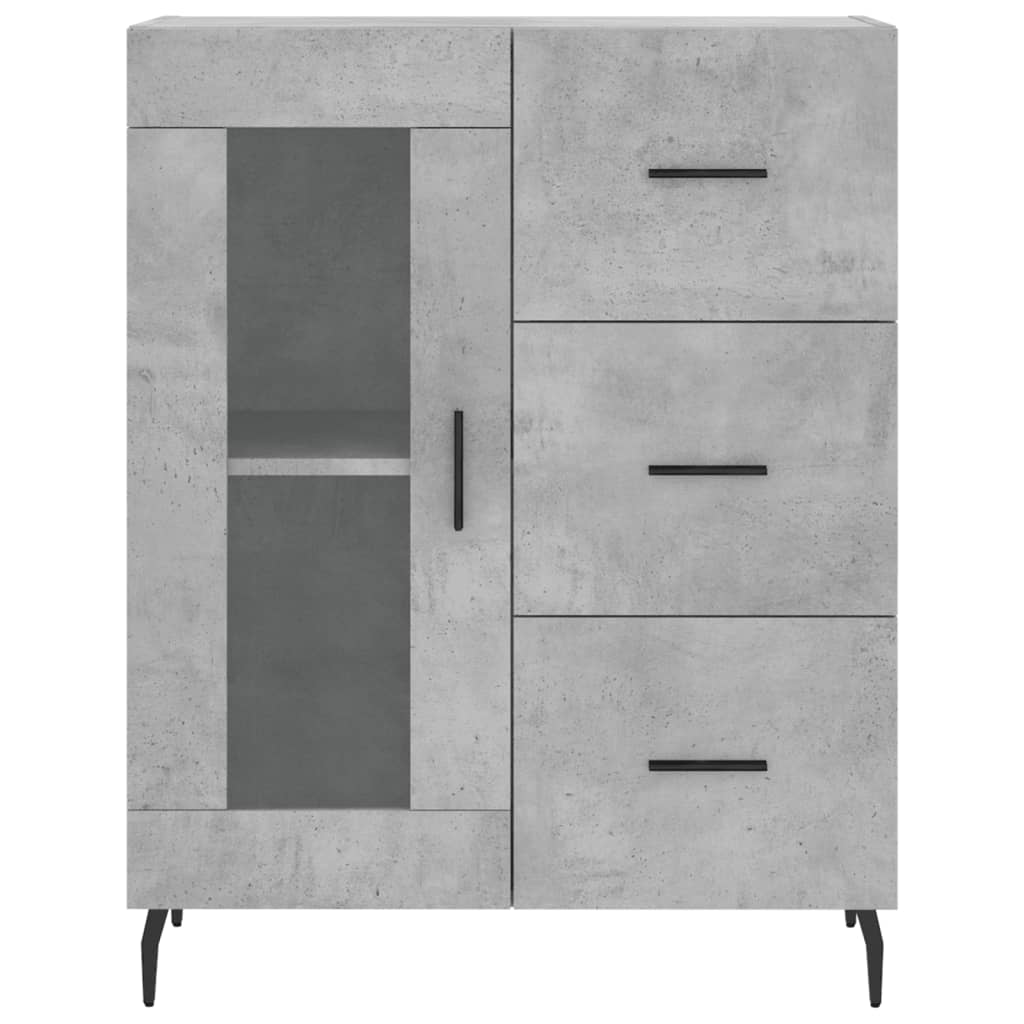 vidaXL Buffet haut Gris béton 69,5x34x180 cm Bois d'ingénierie