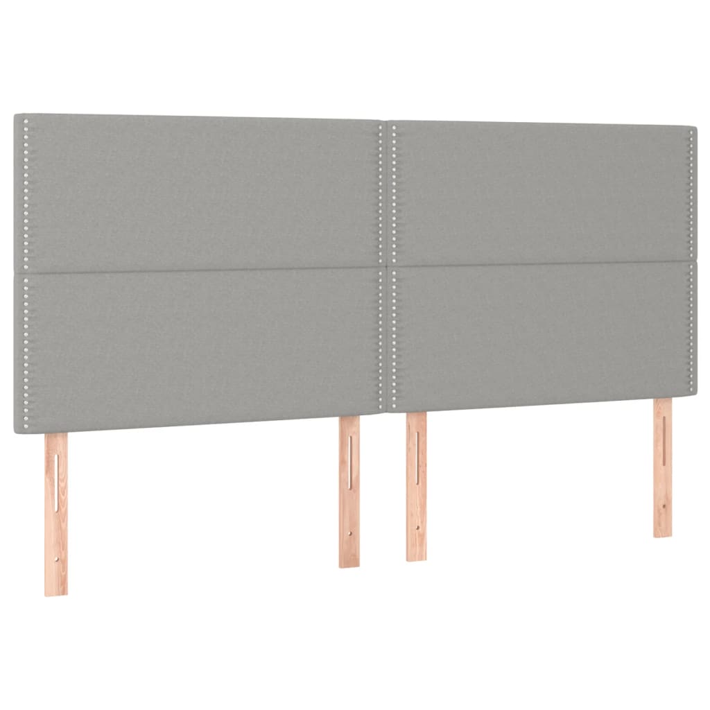 vidaXL Tête de lit à LED Gris clair 180x5x118/128 cm Tissu