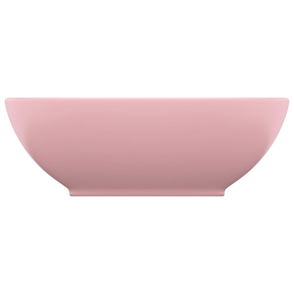 vidaXL Lavabo ovale de luxe Rose mat 40x33 cm Céramique