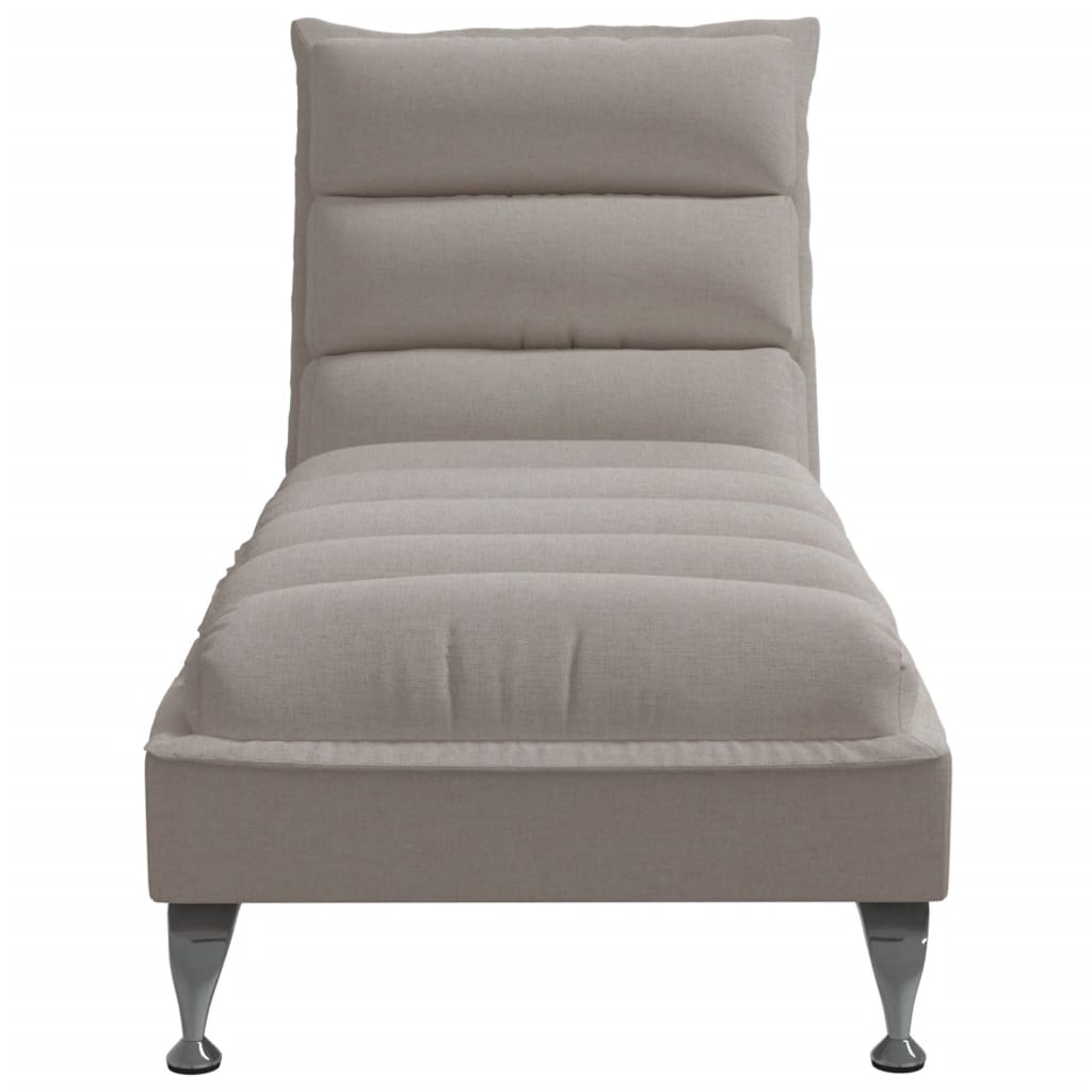 vidaXL Chaise longue avec coussins taupe tissu