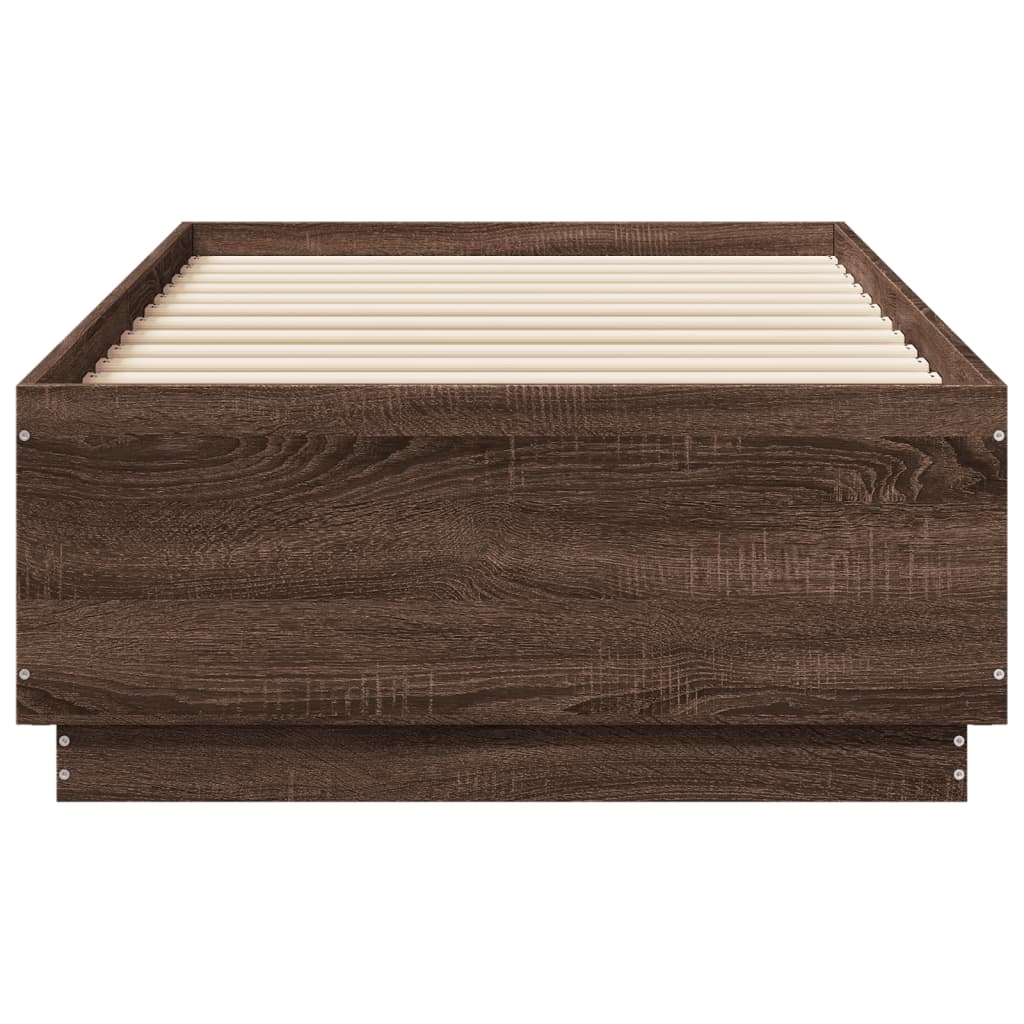 vidaXL Cadre de lit sans matelas chêne marron 75x190 cm