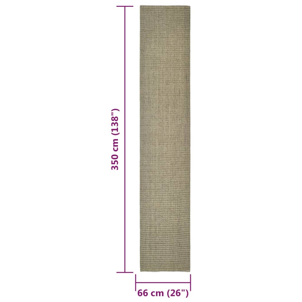 vidaXL Tapis en sisal pour griffoir taupe 66x350 cm