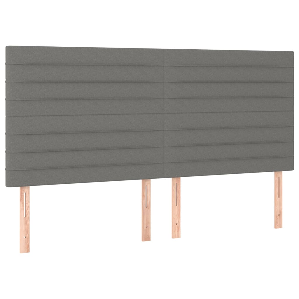 vidaXL Tête de lit à LED Gris foncé 160x5x118/128 cm Tissu