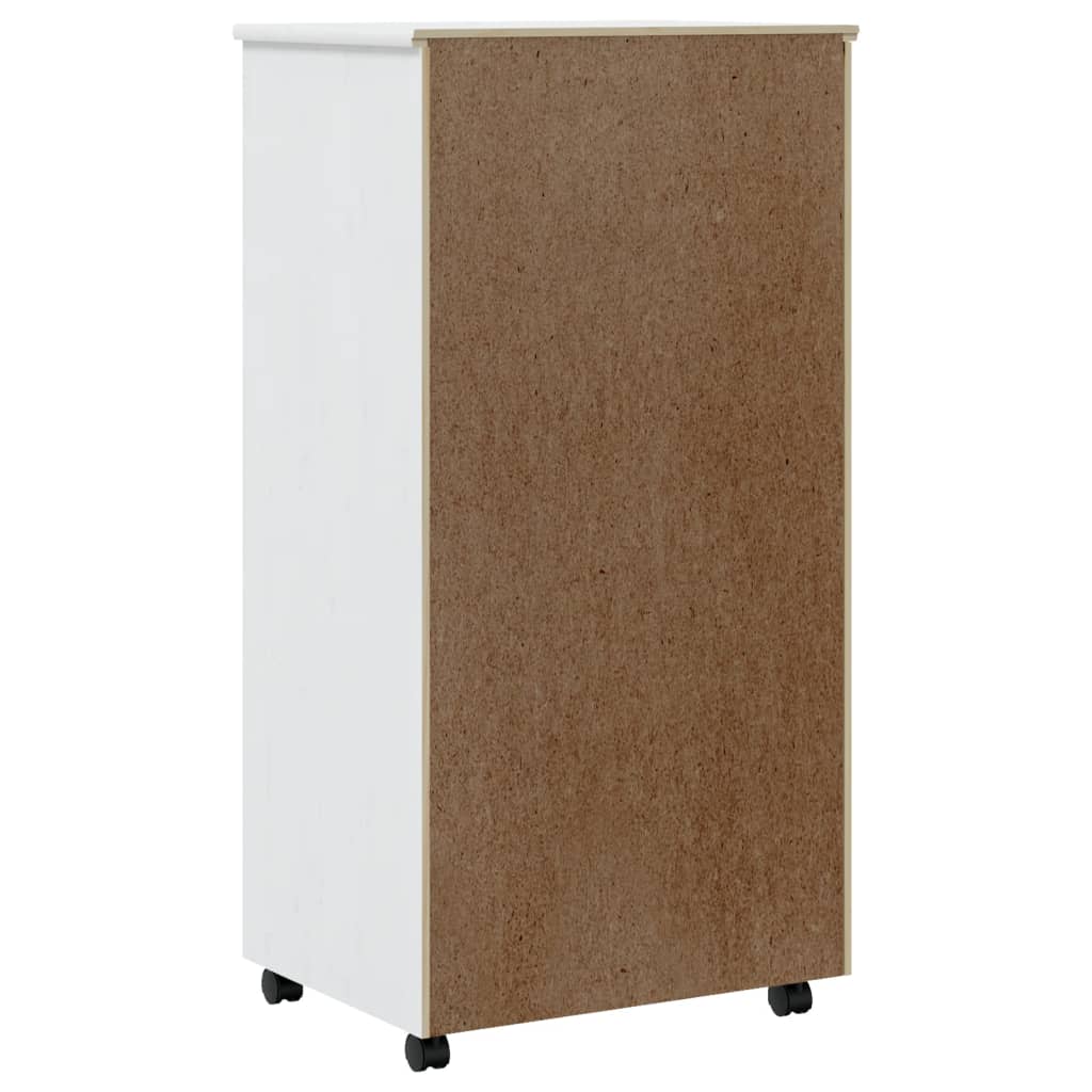 vidaXL Armoire roulante avec tiroirs MOSS blanc bois de pin solide