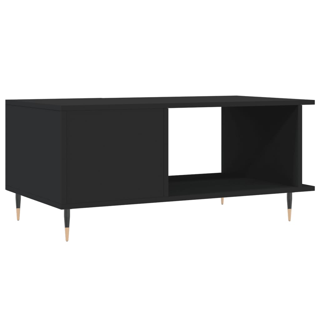 vidaXL Table basse noir 90x50x40 cm bois d'ingénierie