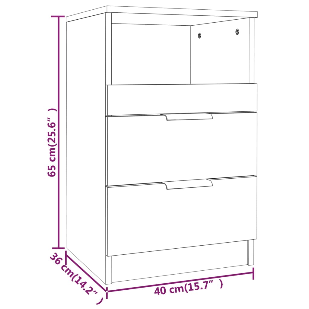 vidaXL Tables de chevet 2 pcs Chêne fumé Bois d'ingénierie