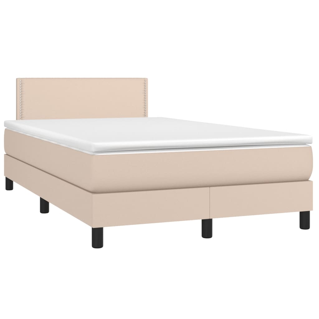 vidaXL Sommier à lattes de lit avec matelas Cappuccino 120x200 cm