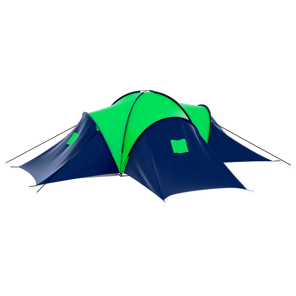 vidaXL Tente de camping 9 personnes Bleu et Vert