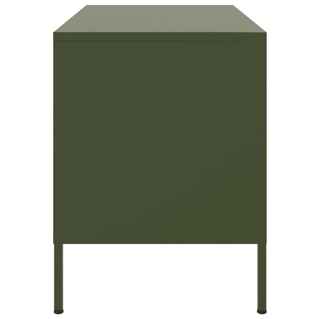 vidaXL Meuble TV vert olive 68x39x50,5 cm acier