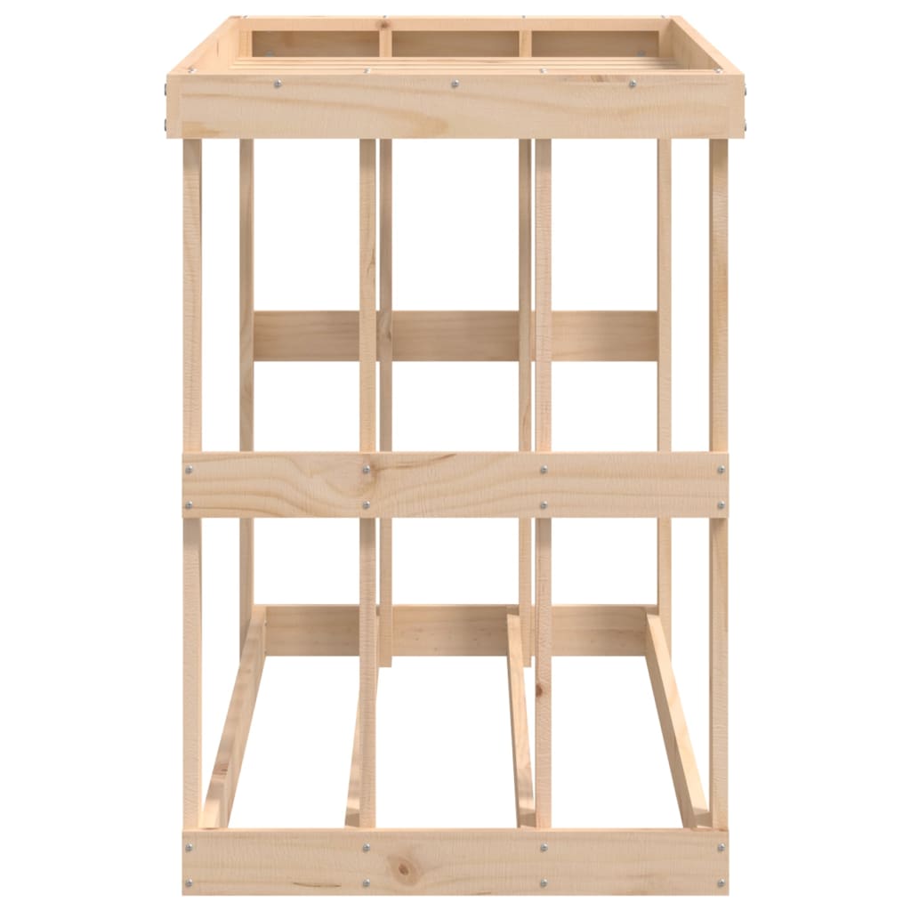 vidaXL Porte-bûches d’extérieur 108x52x74 cm Bois massif de pin