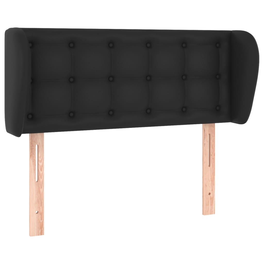 vidaXL Tête de lit avec oreilles Noir 103x23x78/88 cm Similicuir