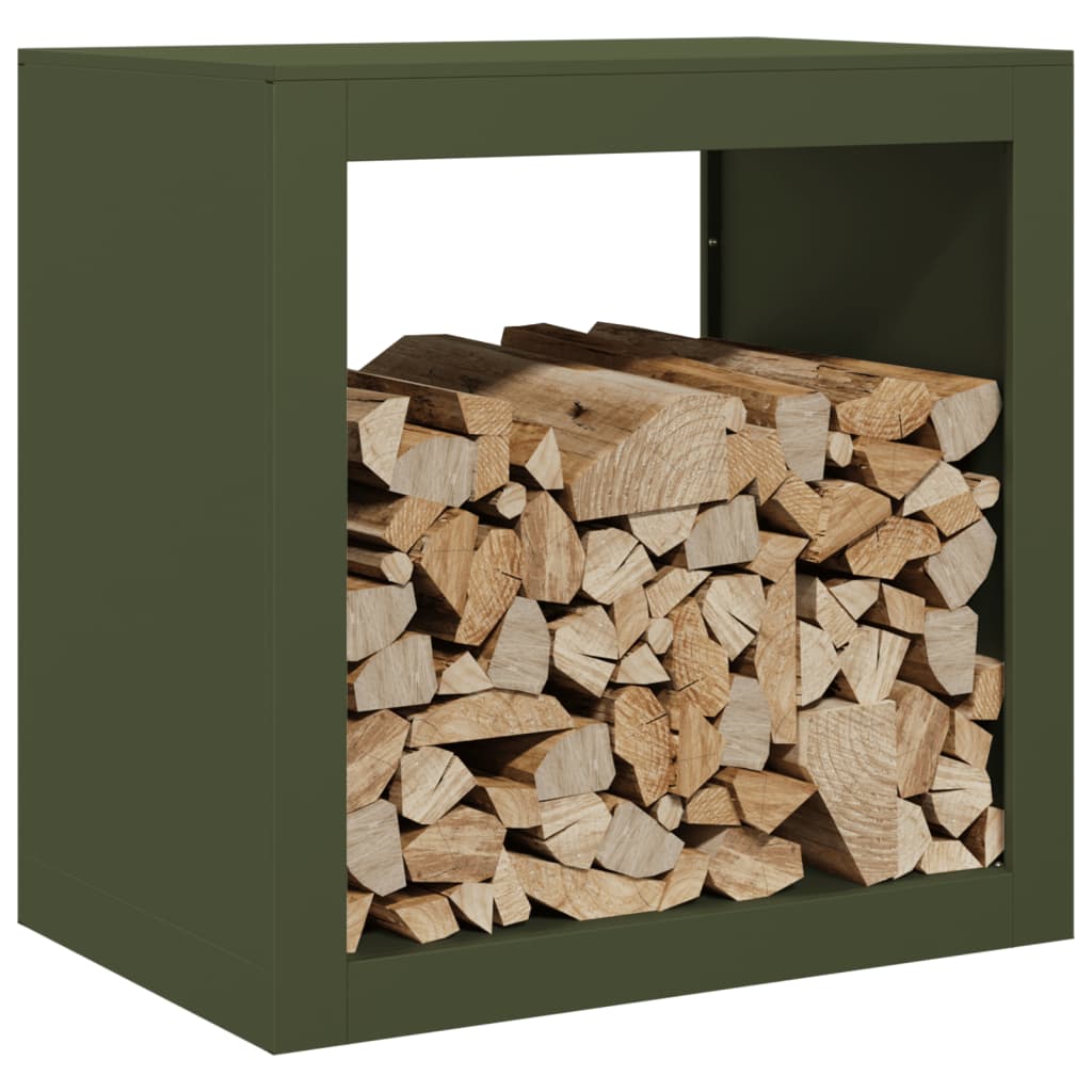 vidaXL Portant de bois de chauffage vert 60x40x60 cm acier