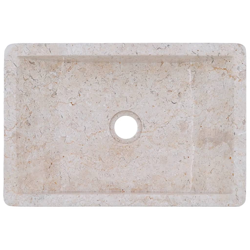 vidaXL Lavabo 45x30x12 cm marbre crème brillant