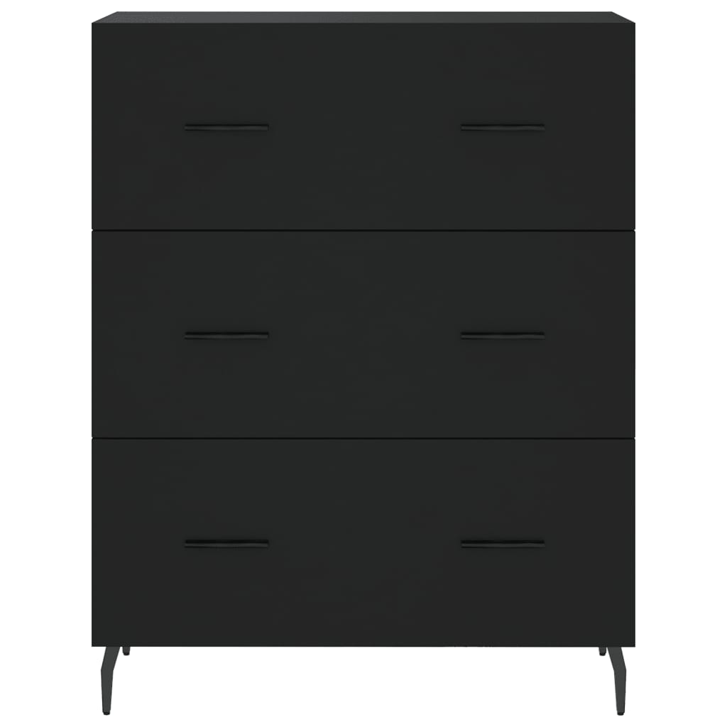 vidaXL Buffet haut Noir 69,5x34x180 cm Bois d'ingénierie