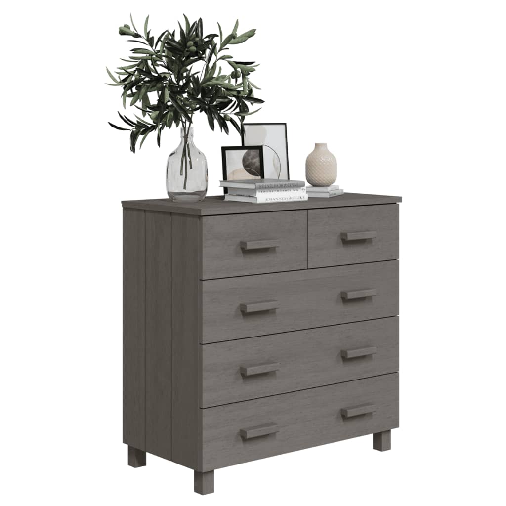 vidaXL Buffet HAMAR Gris clair 79x40x80 cm Bois massif de pin