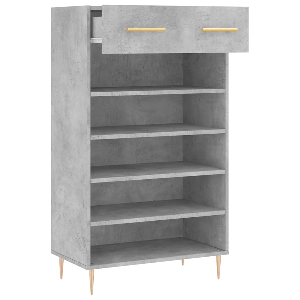 vidaXL Armoire à chaussures gris béton 60x35x105 cm bois d'ingénierie