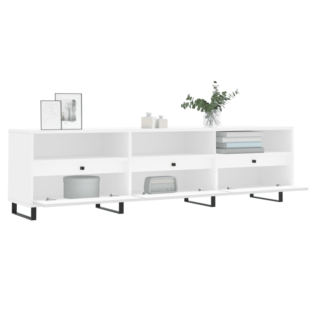 vidaXL Meuble TV blanc 150x30x44,5 cm bois d'ingénierie