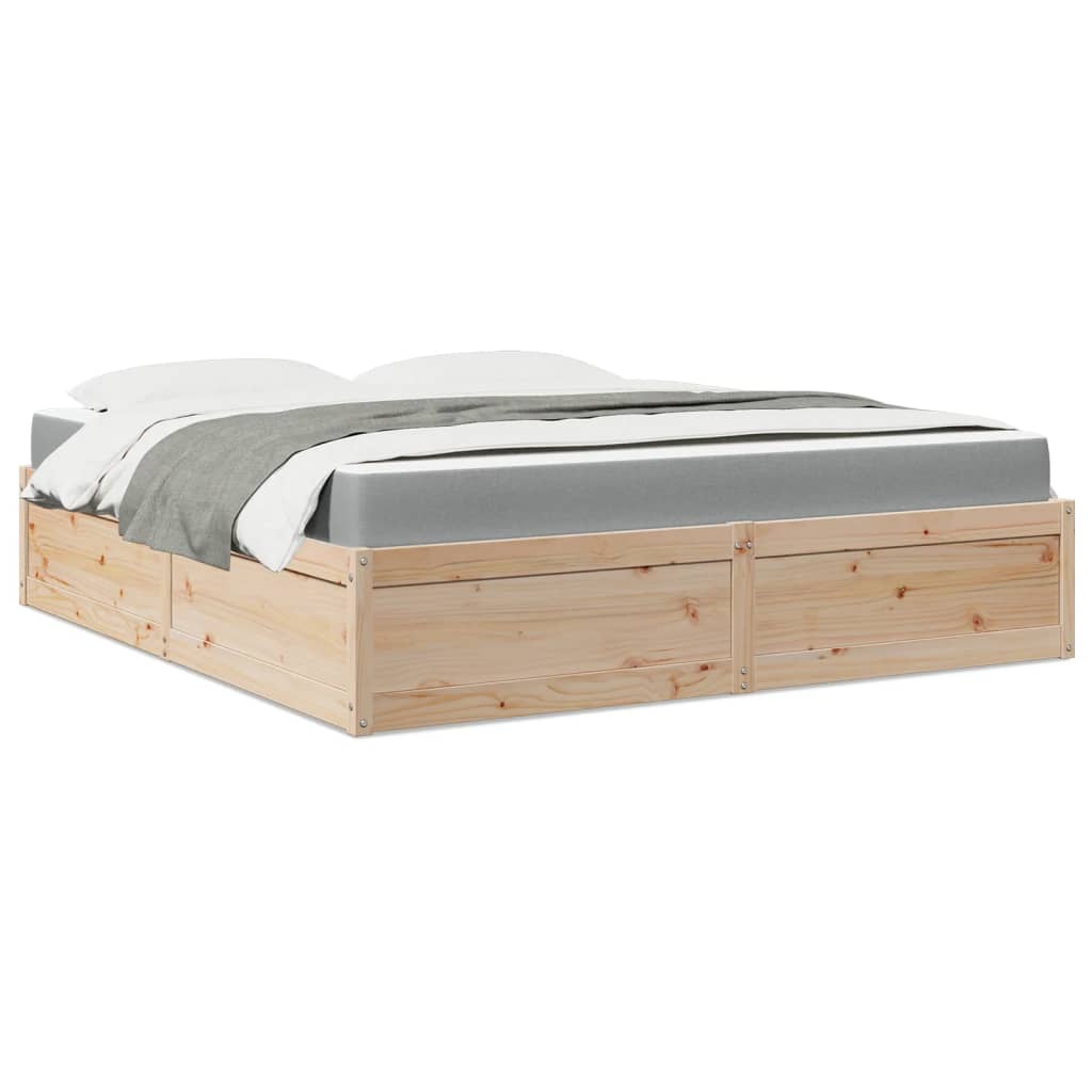 vidaXL Lit avec matelas 180x200 cm bois massif de pin