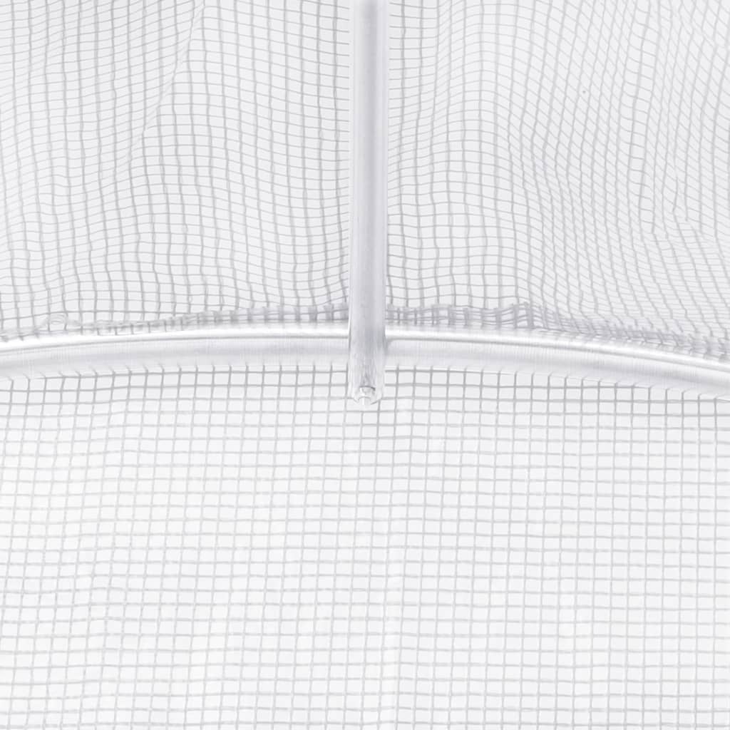 vidaXL Serre avec cadre en acier blanc 10 m² 5x2x2,3 m