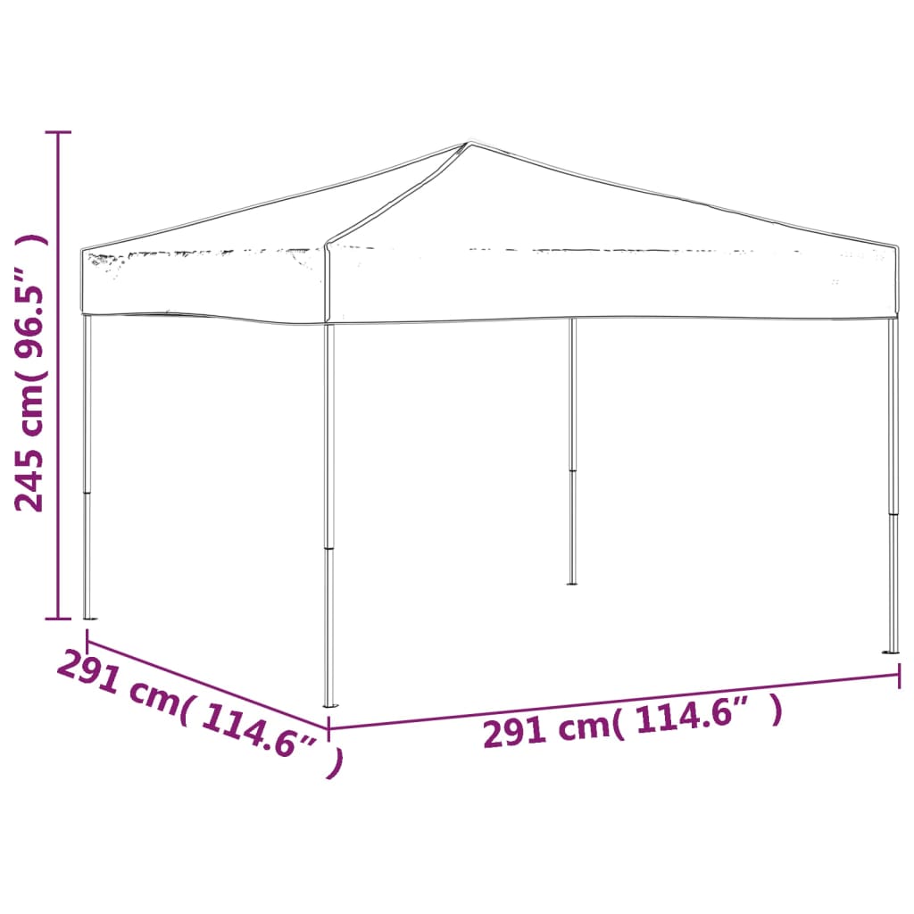 vidaXL Tente de réception pliable Crème 3x3 m