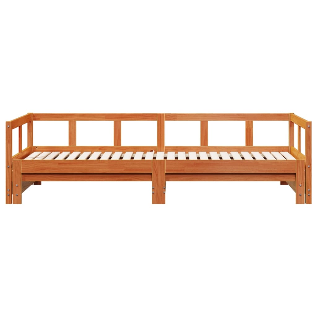 vidaXL Lit de jour sans matelas cire marron 80x200 cm bois pin massif