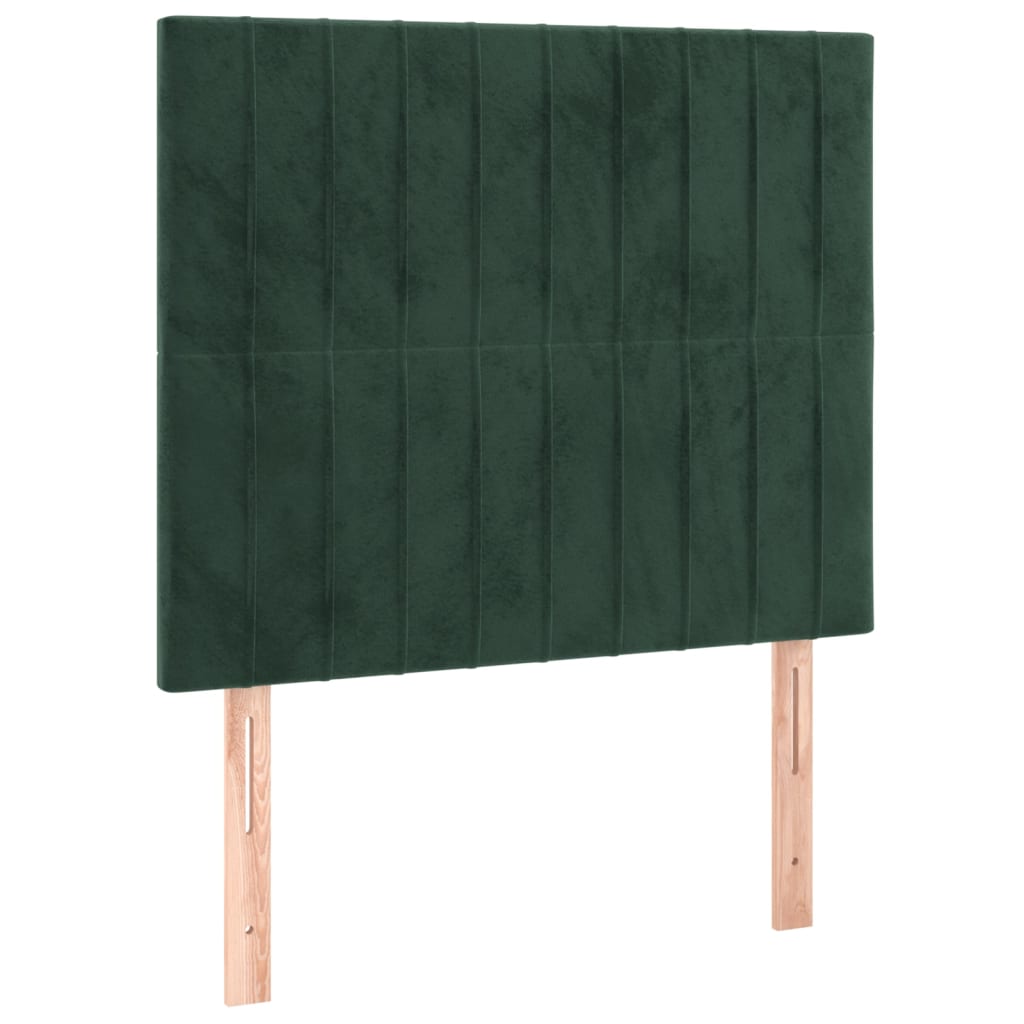 vidaXL Tête de lit à LED Vert foncé 100x5x118/128 cm Velours