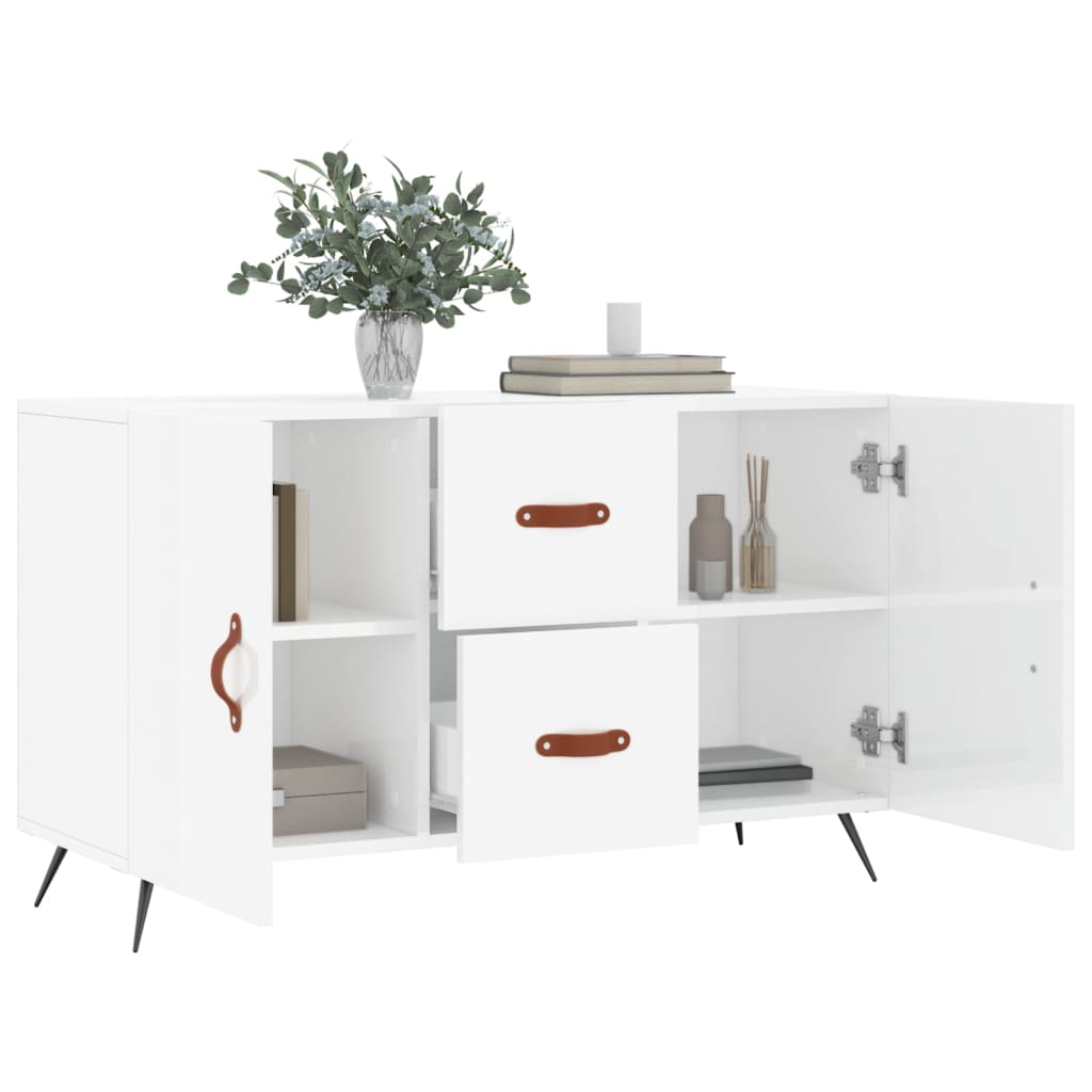 vidaXL Buffet blanc brillant 100x36x60 cm bois d'ingénierie