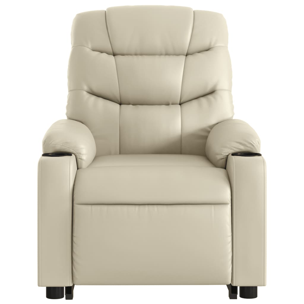 vidaXL Fauteuil inclinable Crème Similicuir