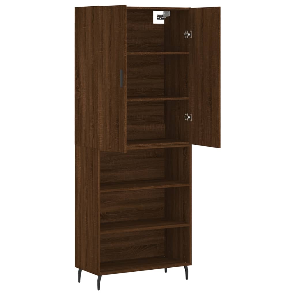 vidaXL Buffet haut Chêne marron 69,5x34x180 cm Bois d'ingénierie