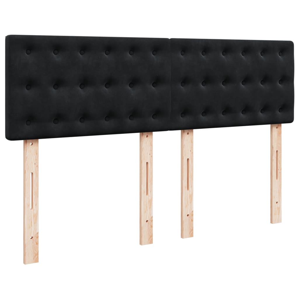 vidaXL Sommier à lattes de lit avec matelas Noir 140x190 cm Velours