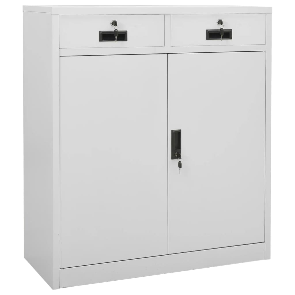 vidaXL Armoire de bureau avec jardinière Gris clair 90x40x125 cm Acier