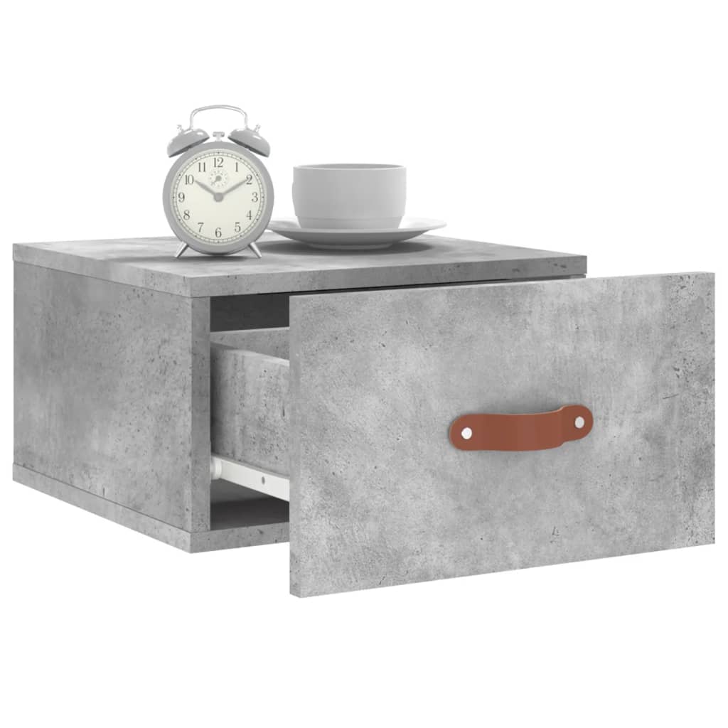 vidaXL Tables de chevet murales 2 pcs gris béton 35x35x20 cm