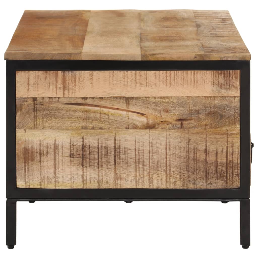 vidaXL Table basse 90x50x30 cm bois massif de manguier brut