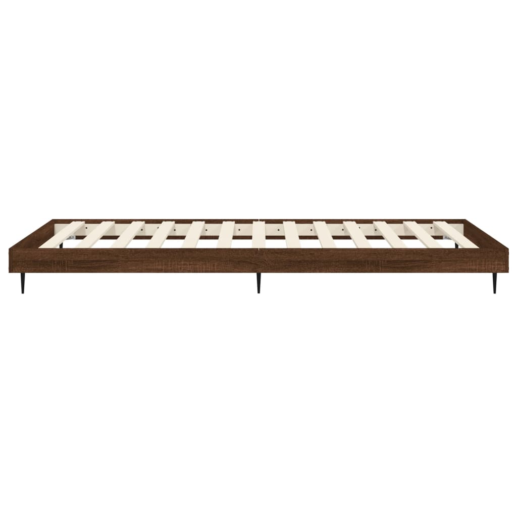 vidaXL Cadre de lit sans matelas chêne marron 75x190cm bois ingénierie