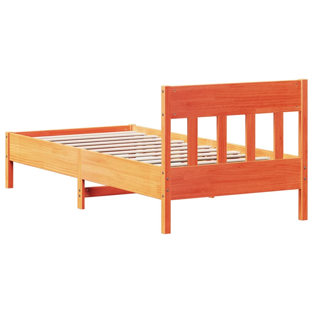 vidaXL Cadre de lit sans matelas cire marron 90x190 cm bois pin massif