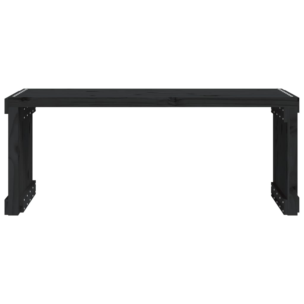 vidaXL Banc de jardin extensible noir 212,5x40,5x45 cm bois massif pin