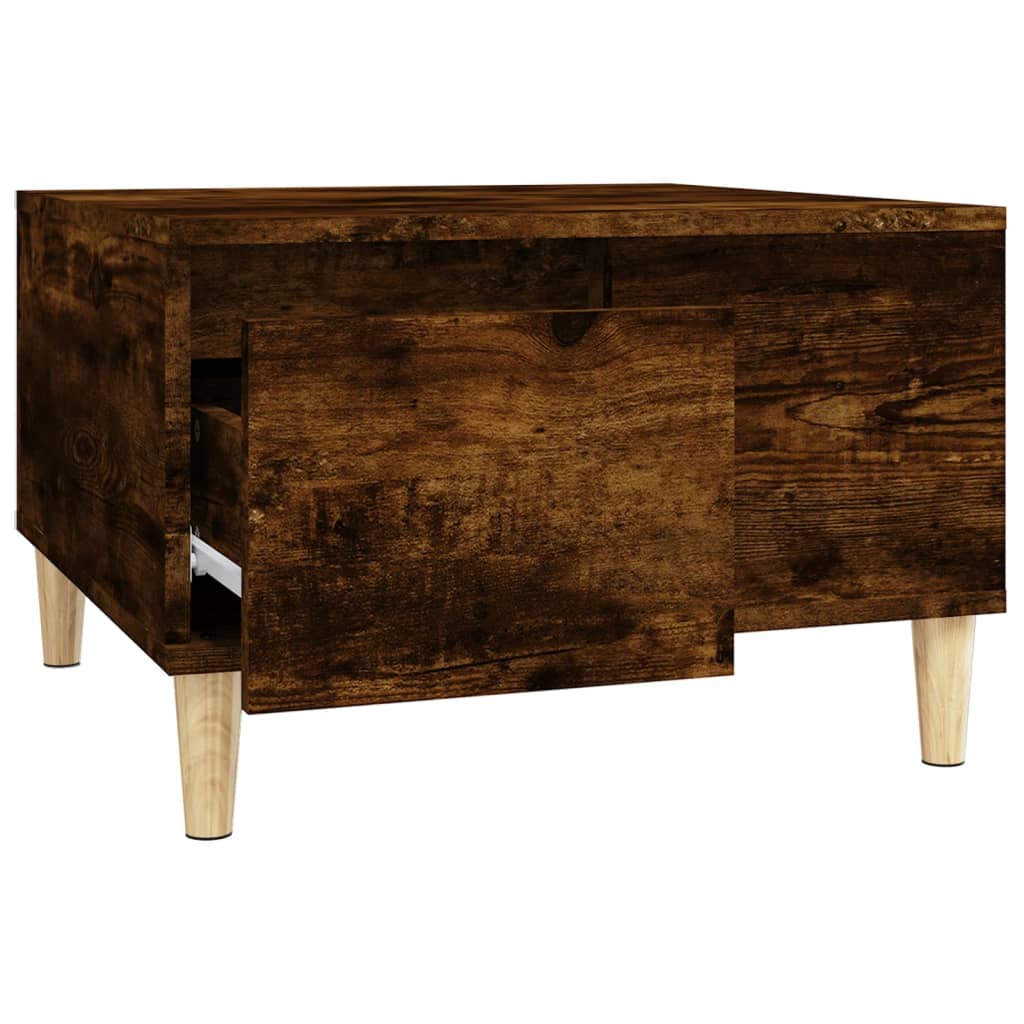 vidaXL Table basse chêne fumé 55x55x36,5 cm bois d'ingénierie