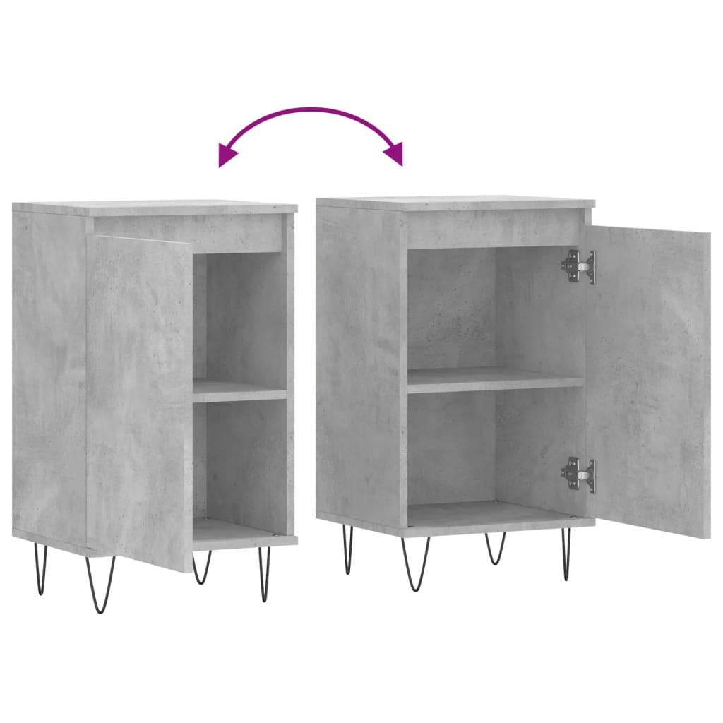 vidaXL Buffets 2 pcs gris béton 40x35x70 cm bois d'ingénierie